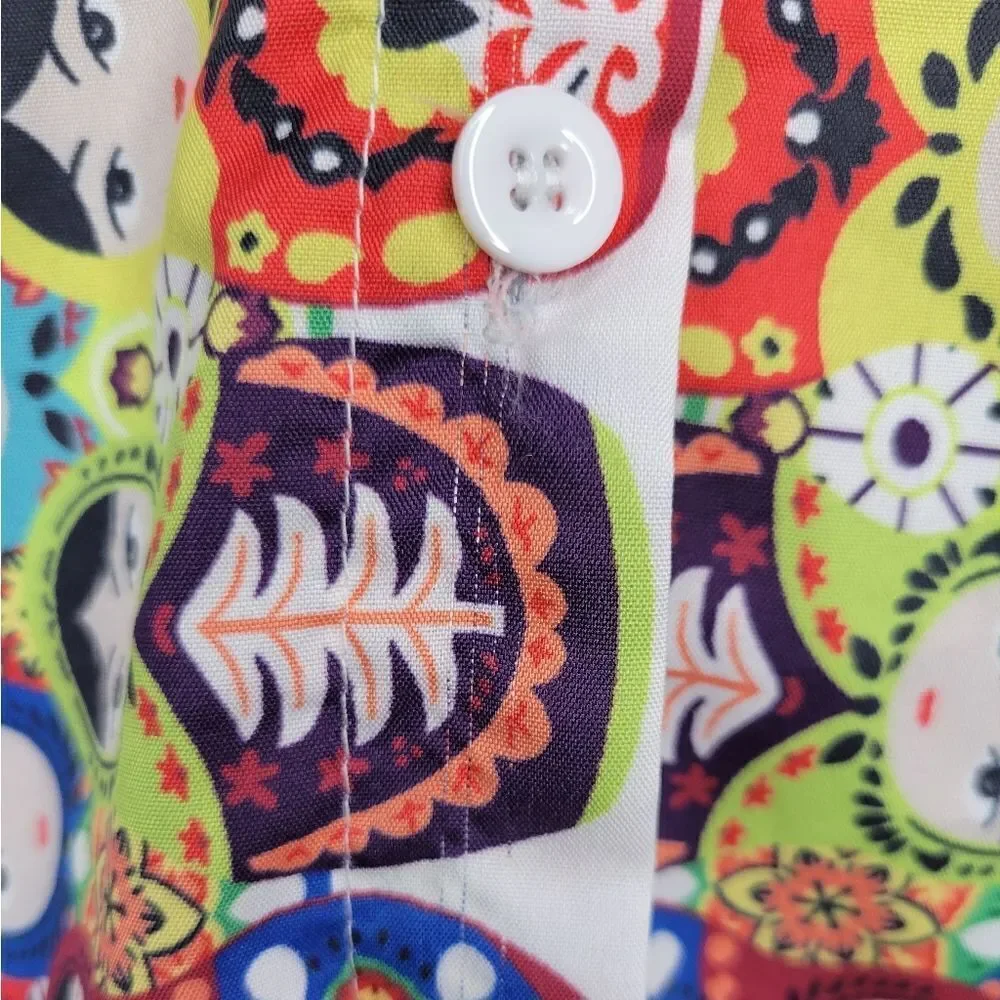 MISSLOOK  OVERSIZED MULTI-PRINT BLOUSE. - Picture 4 of 11